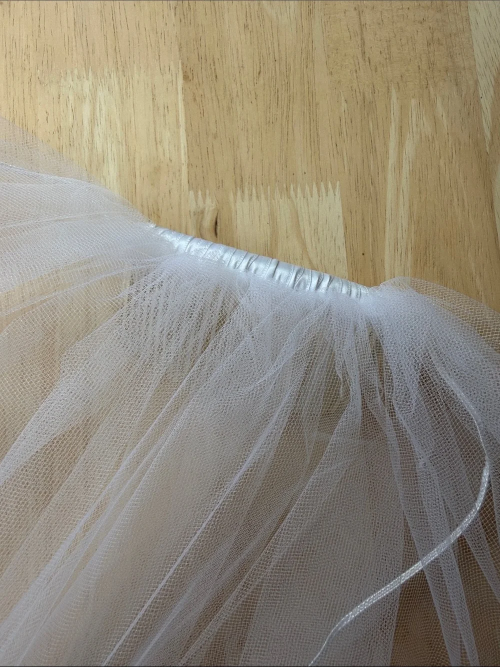 Bridal Wedding Veil White Cascade Waterfall Tulle With Satin Edge
